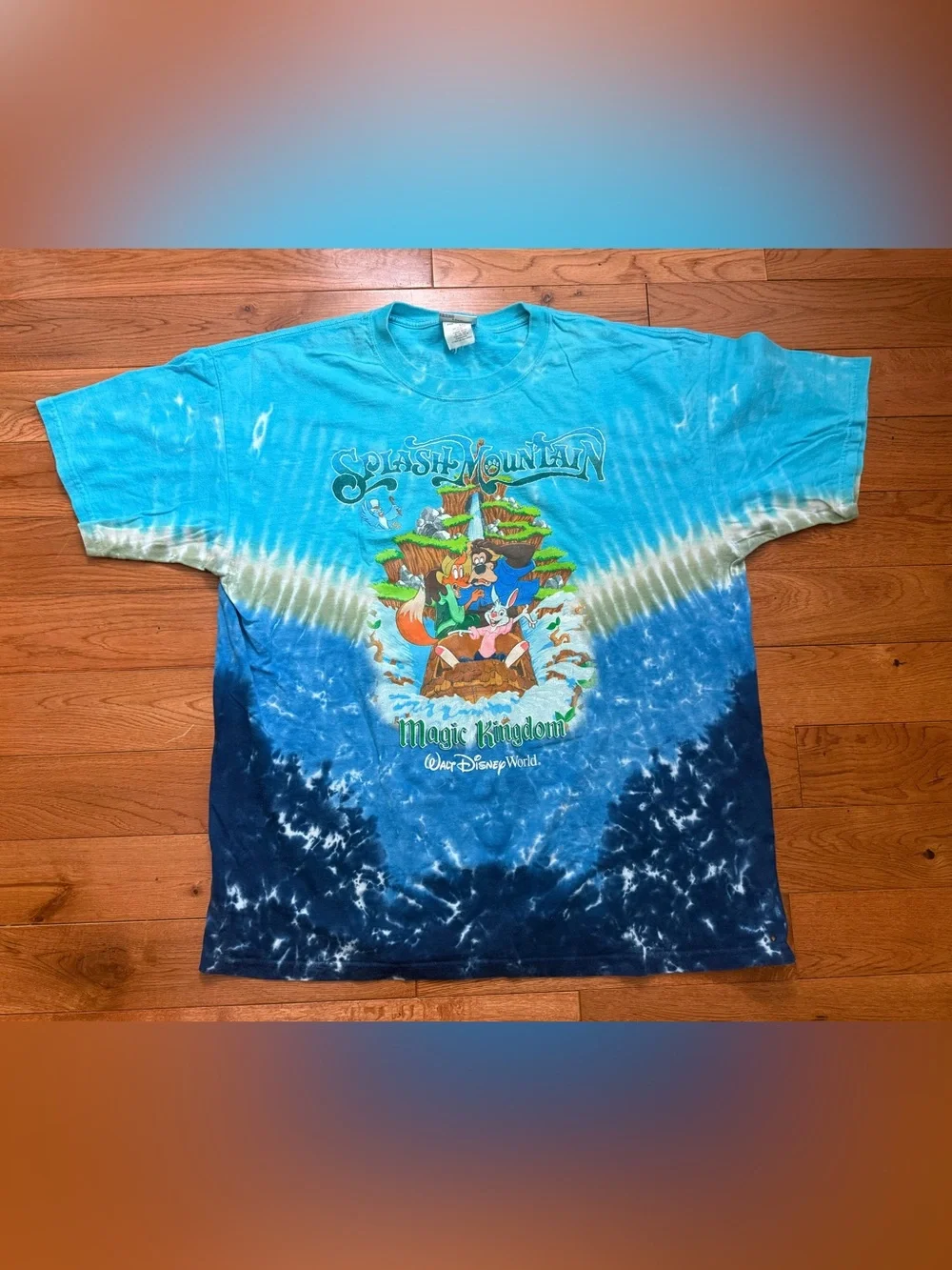 Rare 90s Disney Magic Kingdom Splash Mountain Tie-Dye T-Shirt
